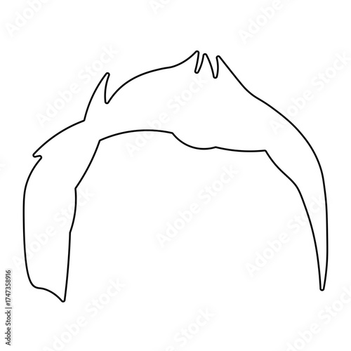 Hand Drawn Man Hairstyle. Vector Line Art