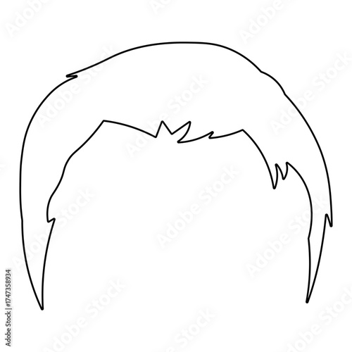 Hand Drawn Man Hairstyle. Vector Line Art