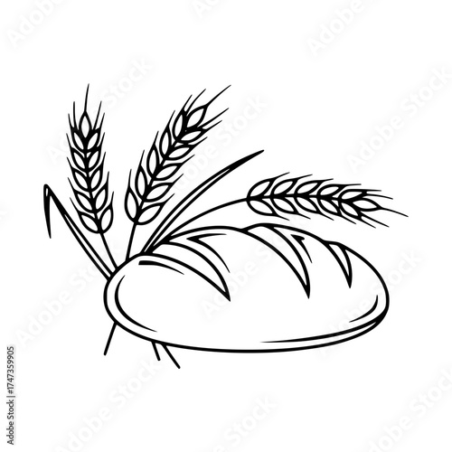 Stylized bakery logo – bread and wheat