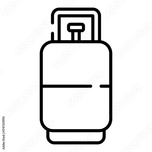 Gas cylinder black line icon