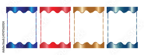 Colorful Wavy Frame Set Perfect for invitations, cards, or decorative elements