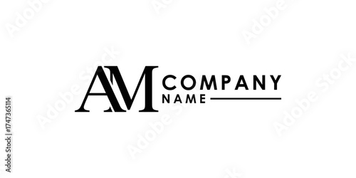 Minimalistic black and white logo design featuring stylized letters in a modern layout