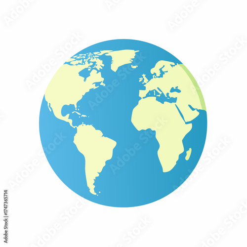World Globe Illustration Depicting Continents Across the Earth