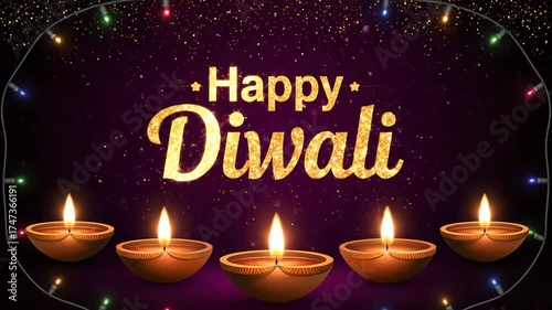 Wallpaper Mural happy diwali celebration with traditional diya lamps and lights Torontodigital.ca