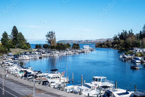 Boat Harbour at Lake Taupo New Zealand.
