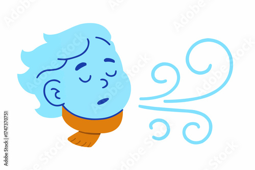 Sleepy Wind Character Vector