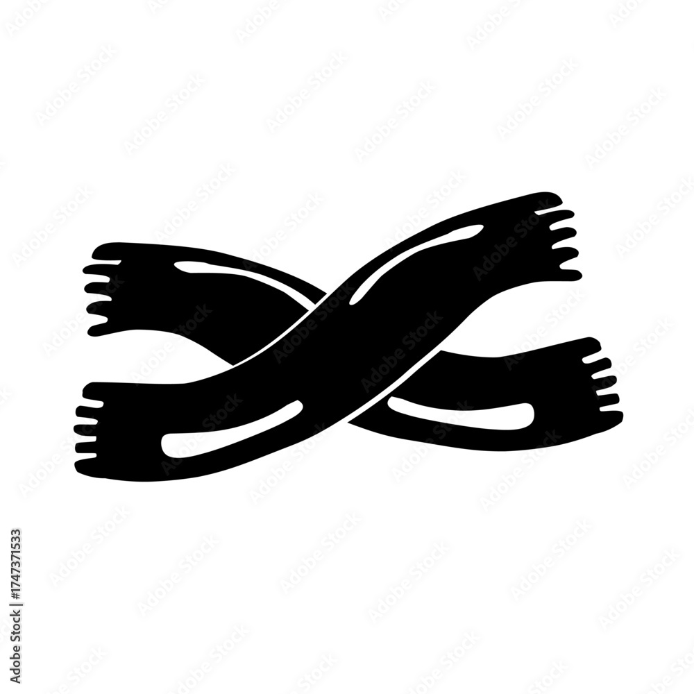 Obraz premium Scarf in Flat Silhouette for Cozy Winter Theme