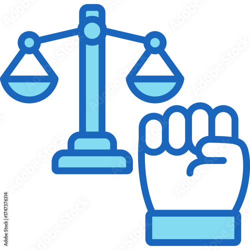 Democracy blue icon