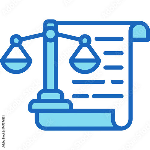 Rule Law blue icon