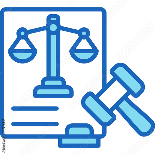 Rule Of Law blue icon