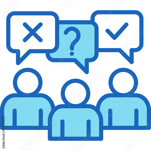 Public Opinion blue icon