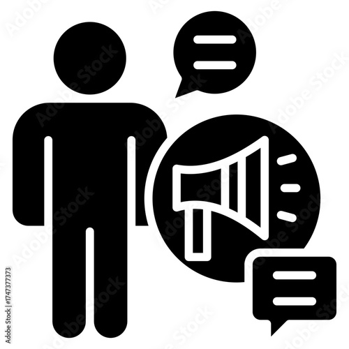Freedom Of Speech glyph icon
