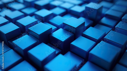 Abstract background design featuring blue squares