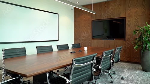 Wallpaper Mural Modern Conference Room Interior: Meeting Space for Business Collaboration Torontodigital.ca