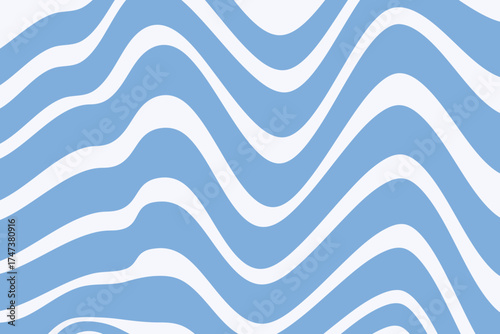 Abstract blue and white wavy pattern background