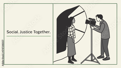 Filming a Person in a Studio with Lighting Equipment.