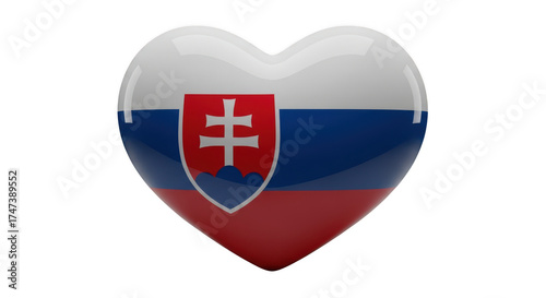 Free Download Heart shaped slovak flag symbolizing love and patriotism for slovakia isloted on transparent background - GFXLoad