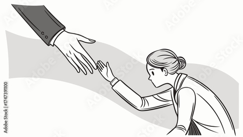 Reaching Out Help Support Guidance Assistance Business Illustration.