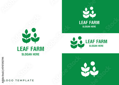 Green plant farm Natural Logo Design, eco-friendly product logo