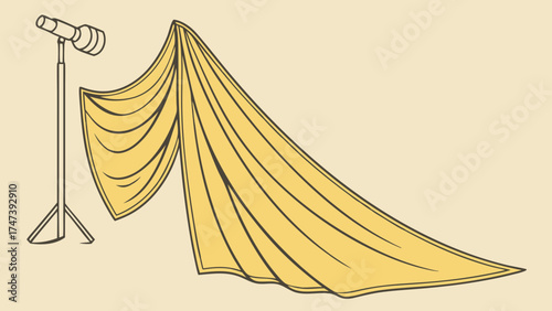 Studio Lighting Setup with Fabric Backdrop Photography Illustration Graphic Design Element.