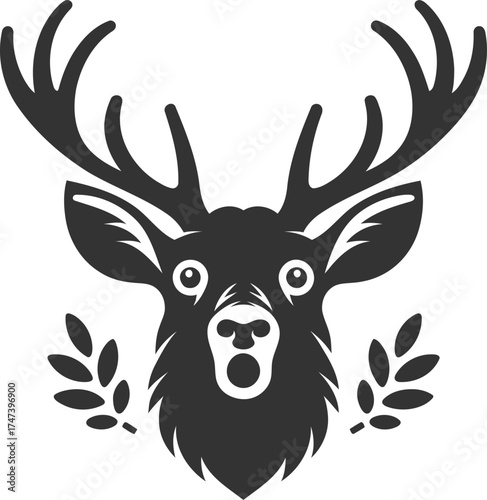Silhouette of a elk head vector illustration