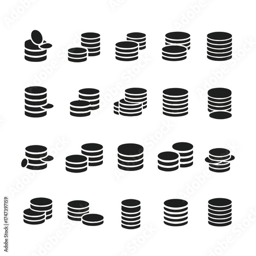 Stacks of coins representing savings and financial growth, isolated on white, symbolizing wealth and investment opportunities.