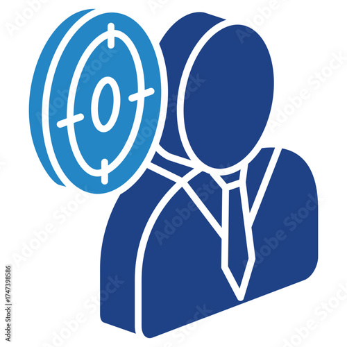 Target Audience Mini Illustration Isometric Icon. Use For Modern Concept, Print, Ui, Ux Kit, Web And App Development. Vector Related To Market, Business, Finace