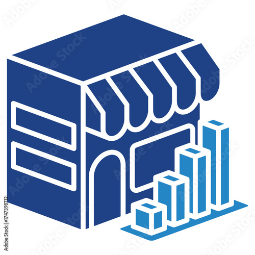 Market Mini Illustration Isometric Icon. Use For Modern Concept, Print, Ui, Ux Kit, Web And App Development. Vector Related To Market, Business, Finace