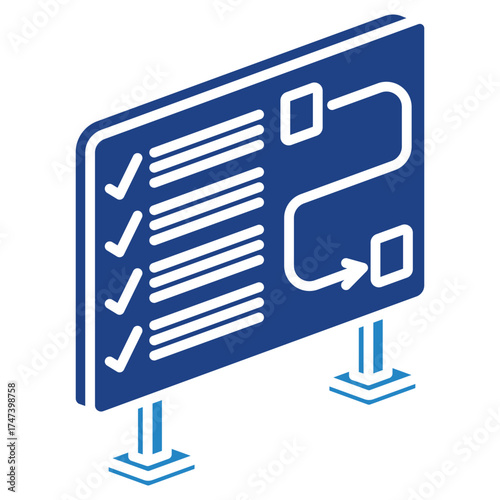 Plan Board Mini Illustration Isometric Icon. Use For Modern Concept, Print, Ui, Ux Kit, Web And App Development. Vector Related To Market, Business, Finace