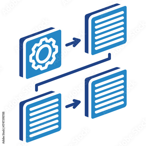 Workflow Mini Illustration Isometric Icon. Use For Modern Concept, Print, Ui, Ux Kit, Web And App Development. Vector Related To Market, Business, Finace