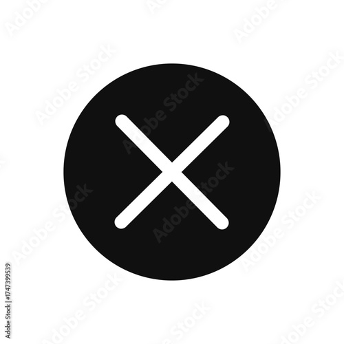 Bold modern cancel icon design for website projects needing a clear close delete or error symbol in an elegant black and white style