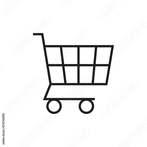 Streamlined shopping cart icon for e-commerce ventures, simple design enhances user experience and boosts sales potential in online retail