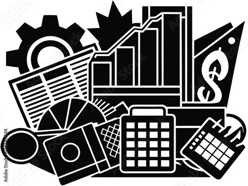 Vector art of business and finance elements