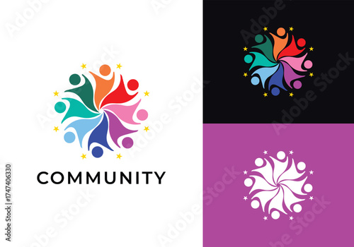 This is a community logo with colorful colors. This logo is suitable for communities, children's schools, childcare and such.