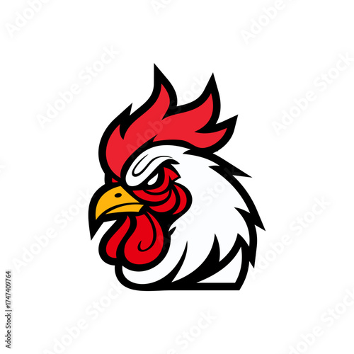 Chicken Head e sport logo vector illustration design templates simple and modern concept