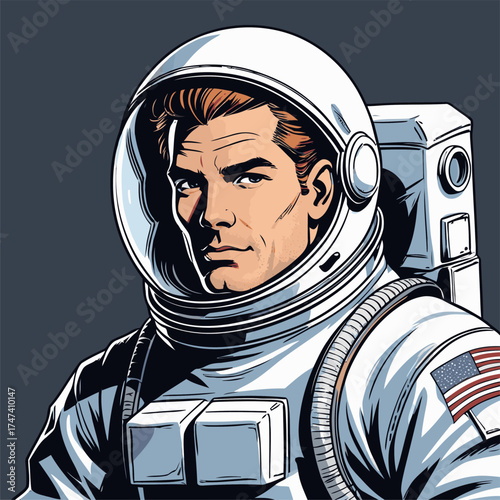 vector illustration of a man wearing an astronaut suit