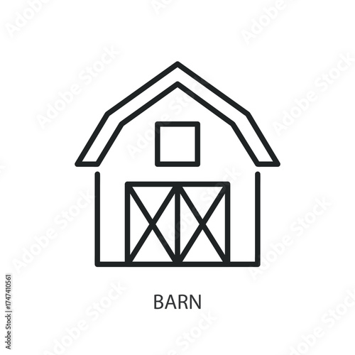 Barn thin line vector icons.
