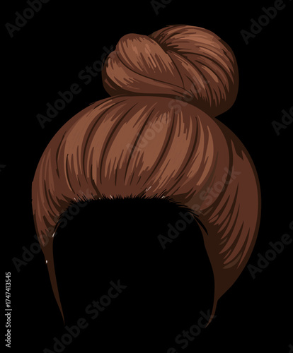 Luxurious Dark Brown Hair Elegant Low Bun Hairstyle Back View Sophisticated Professional Look