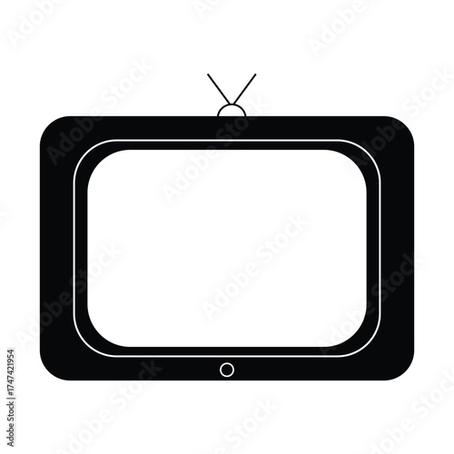 Television icon in thin line and Flat Design. EPS 10
