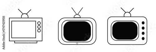 Tv icon set. television icon vector EPS10