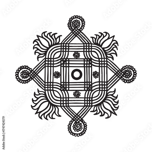 Traditional Rangoli Kolam Design
