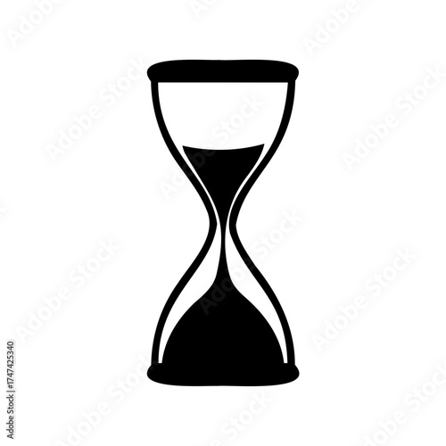 Black hourglass symbol illustrating the concept of time running out slowly