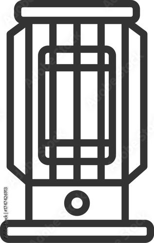 ストーブのアイコン（線画）のイラスト