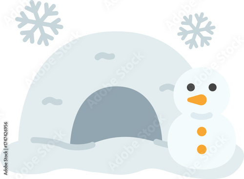 雪で作った、鎌倉のアイコンのイラスト