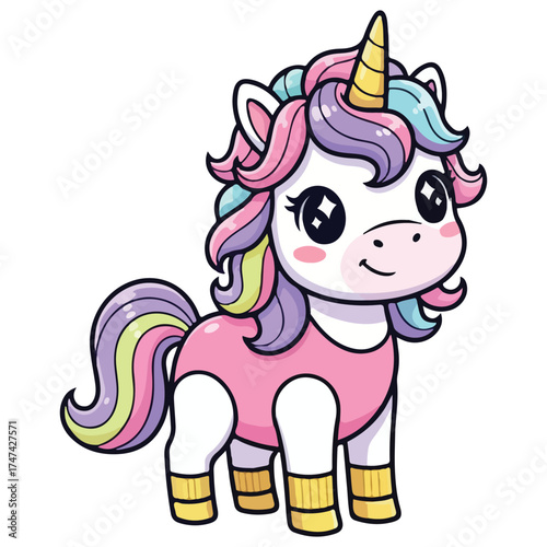 Cute Magical Unicorn Vector 