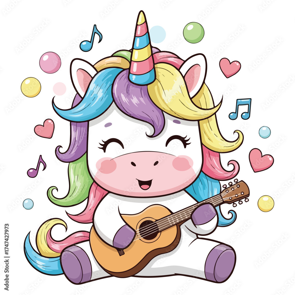 Naklejka premium Cute Magical Unicorn Vector 