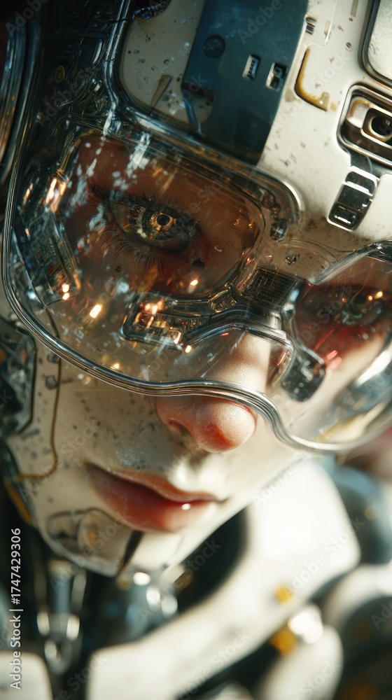 Fototapeta premium Cyberpunk character closeup