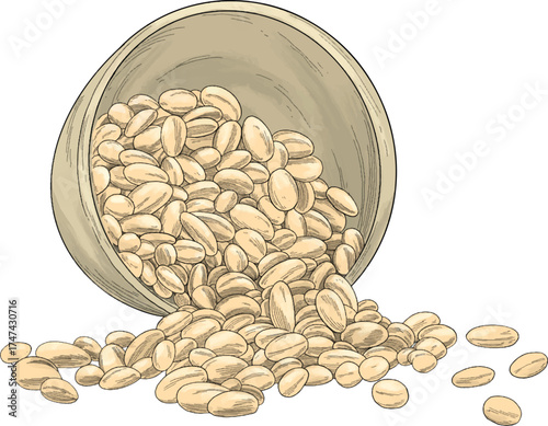 oat meal grain color sketch hand drawing