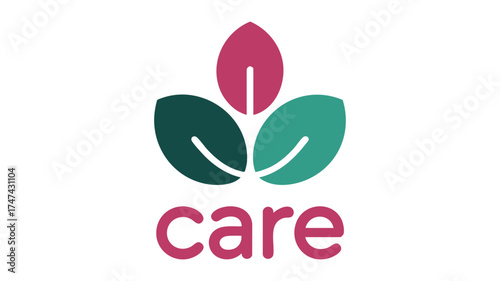 Caring leaf logo symbol for healthcare and wellness brands nature inspired design