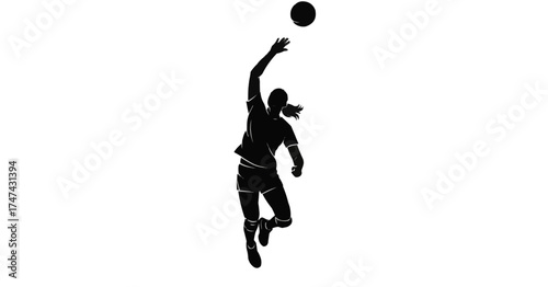 Dynamic volleyball player spiking ball mid-air with power and precision action